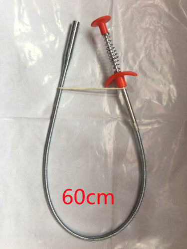 60CM Sewer Dredger Spring Pipe Dredging Tool Household Hair Cleaner Drain Clog Remover Cleaning Tools Household For Kitchen Sink Kitchen Gadgets - Black & Elva