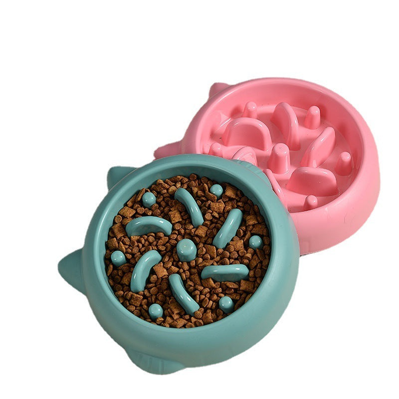 Anti-Choke Slow Feeder Bowl – Safe Eating Dish for Dogs & Cats - Black & Elva