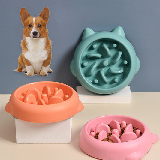 Anti-Choke Slow Feeder Bowl – Safe Eating Dish for Dogs & Cats - Black & Elva