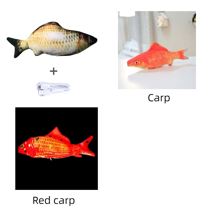 Without Cat Nip Version - Electric Jumping Fish Simulation Electric Fish Toy - Black & Elva