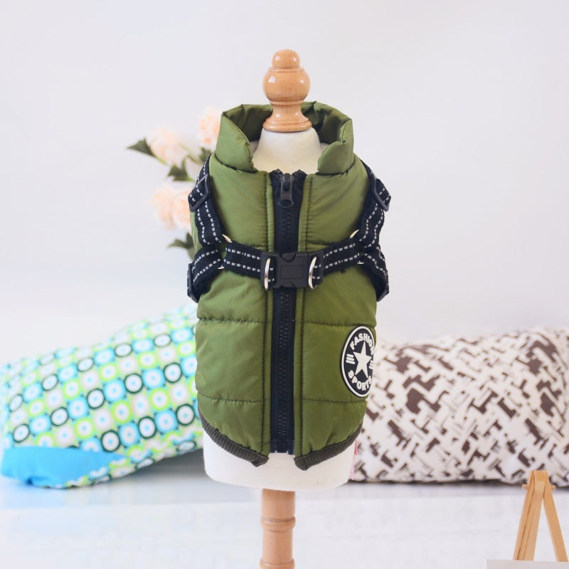 Waterproof Winter Dog Coat with Harness – Warm Jacket for Small & Large Dogs - Black & Elva