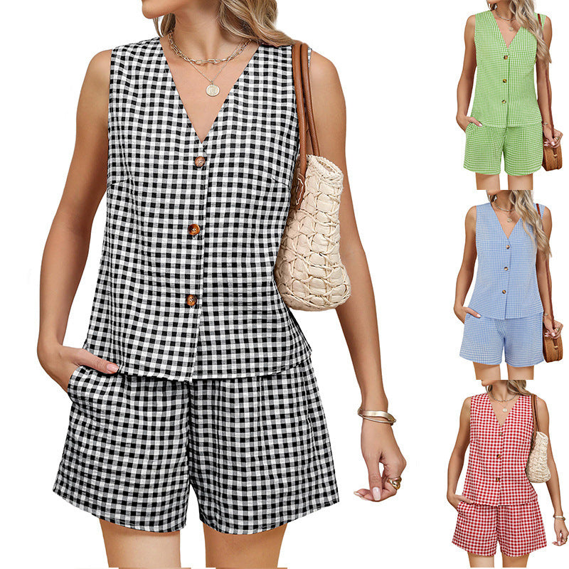 European And American Two-piece Set - Black & Elva