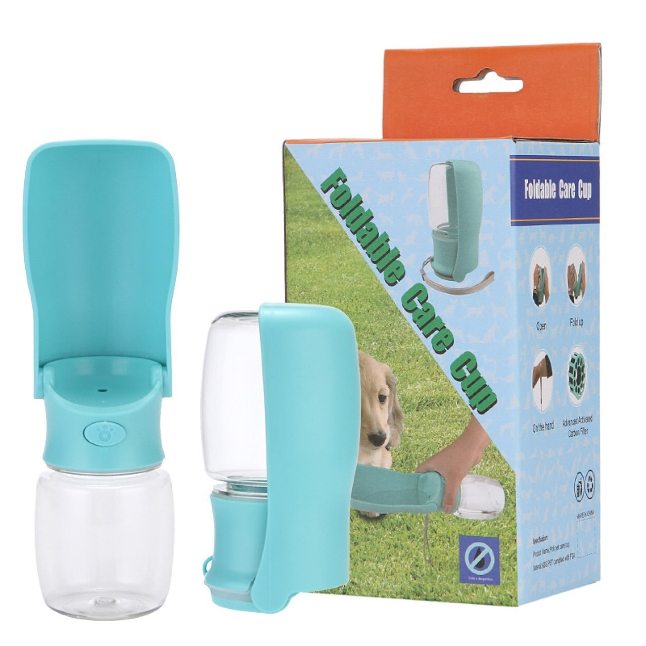 Dog Portable Water Bottle Foldable Pet Water Dispenser Pet Products - Black & Elva