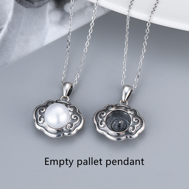 Silver Safe Lock Pendant Female Lanugo Handmade Long Life Lock - Black & Elva