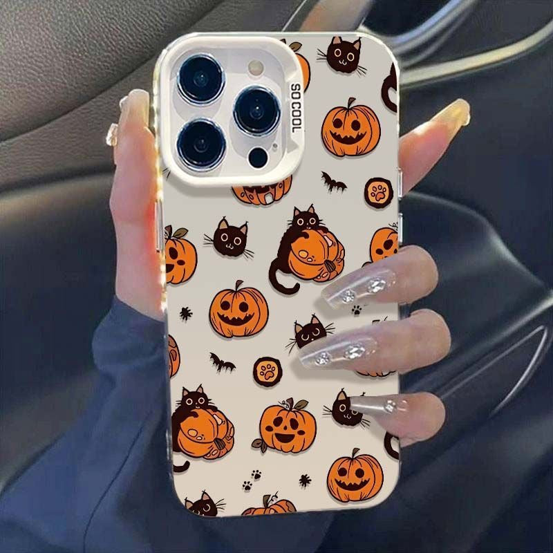 spooky cat pumpkin iphone case