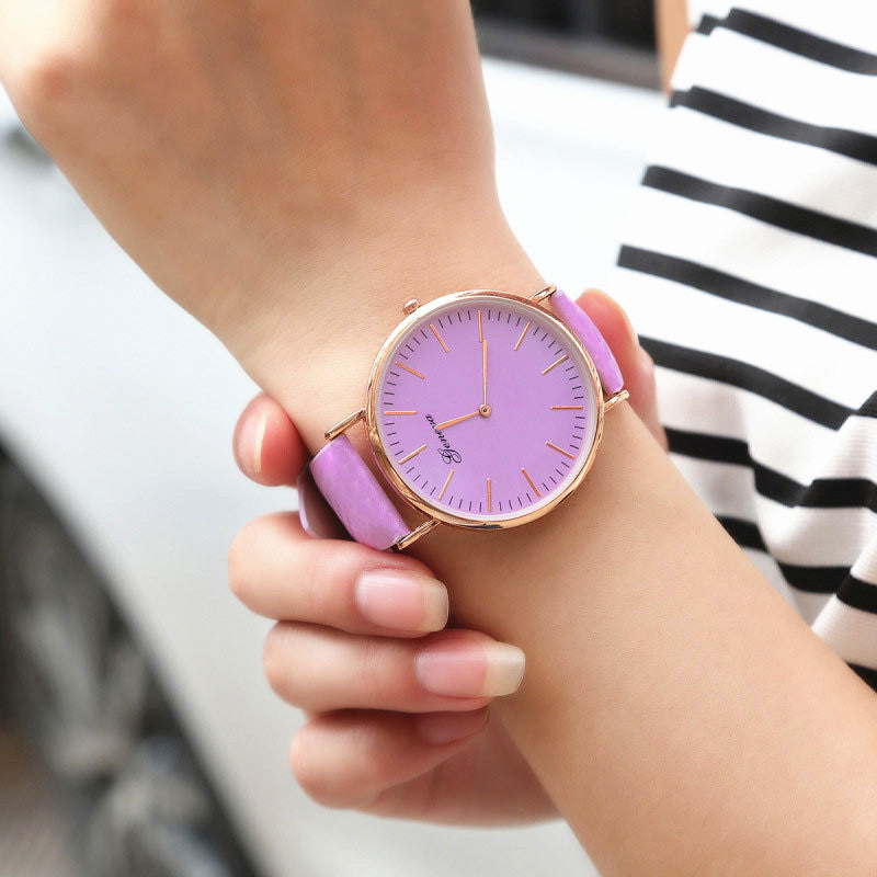 Simple Scale Temperature-sensitive Color-changing Watch - Black & Elva