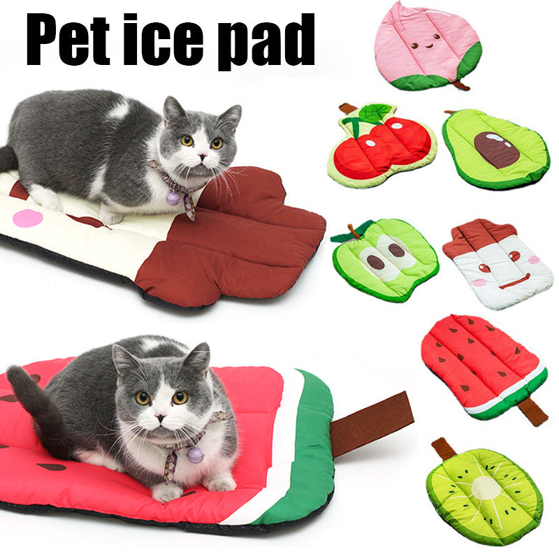 Fruit-Themed Pet Cushion Pad – Soft Washable Mat for Cats & Dogs | Anti-Slip & Comfortable Pet Bed - Black & Elva