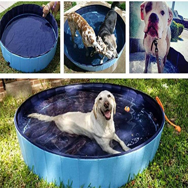 Pet Pool Dog Swimming Pool Foldable Large Dog Bath Supplies - Black & Elva