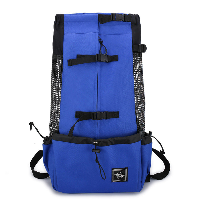 Portable Double Shoulder Dog Carrier Backpack – Travel & Outdoor Pet Bag - Black & Elva