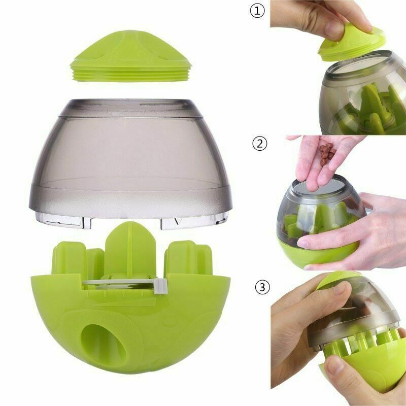 Interactive Dog Tumbler Feeder Toy – Food Dispensing Ball for Puppies & Pets - Black & Elva