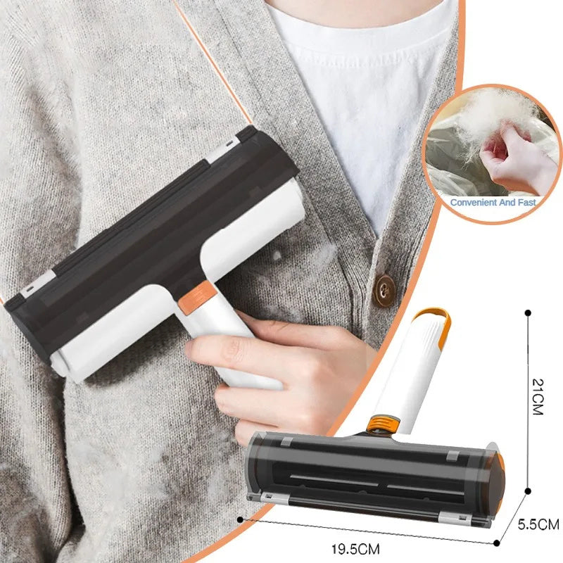 2 In 1 Pet Hair Removal Roller Multifunctional Portable Washable Hair Removal Brush Pet Supplies - Black & Elva