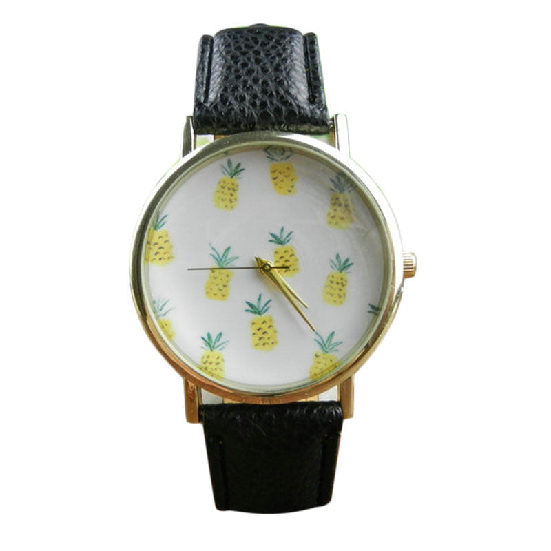 Pineapple pattern watch - Black & Elva