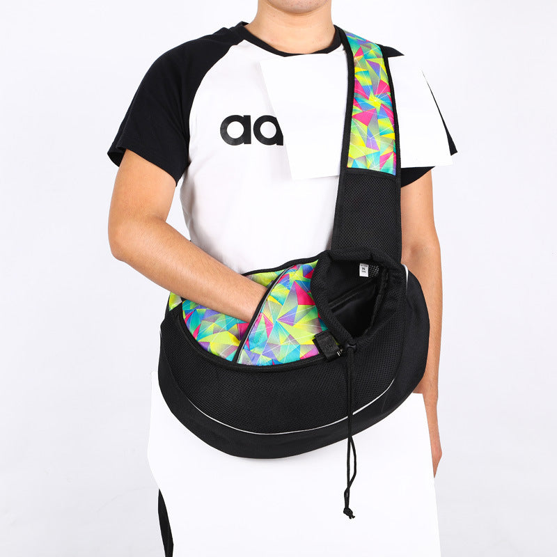 Carrying Pets Bag Women Outdoor Portable Crossbody Bag For Dogs Cats Pet Products - Black & Elva
