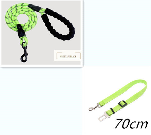 Reflective Nylon Dog Leash – Durable Rope for Walking & Training - Black & Elva