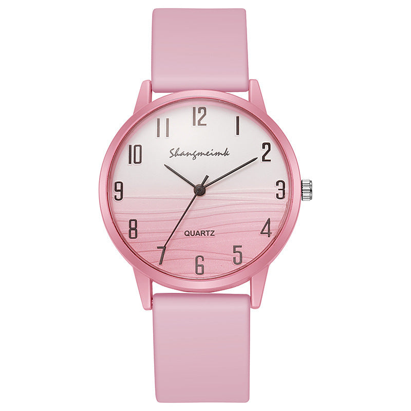 Casual Simple Jelly Color Women's Watch - Black & Elva