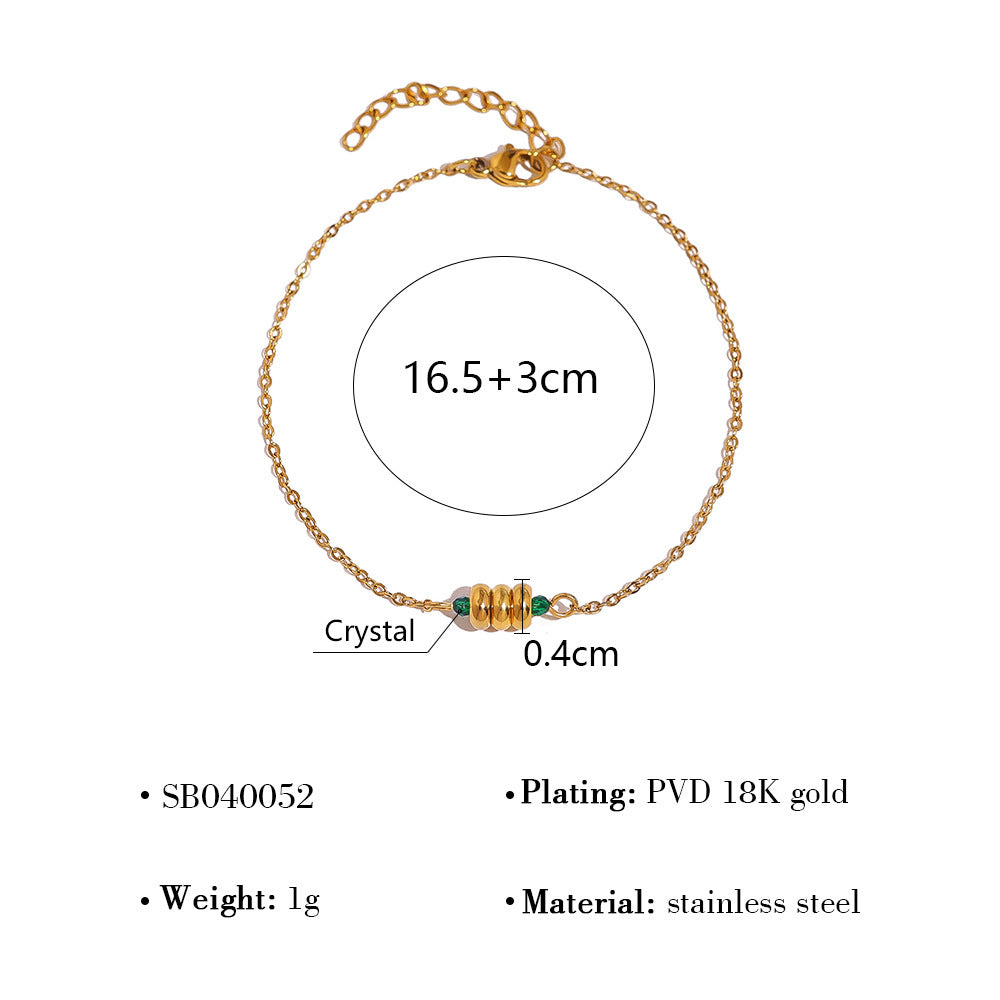 European And American New Thread Ring Stitching Open-ended Bracelet - Black & Elva
