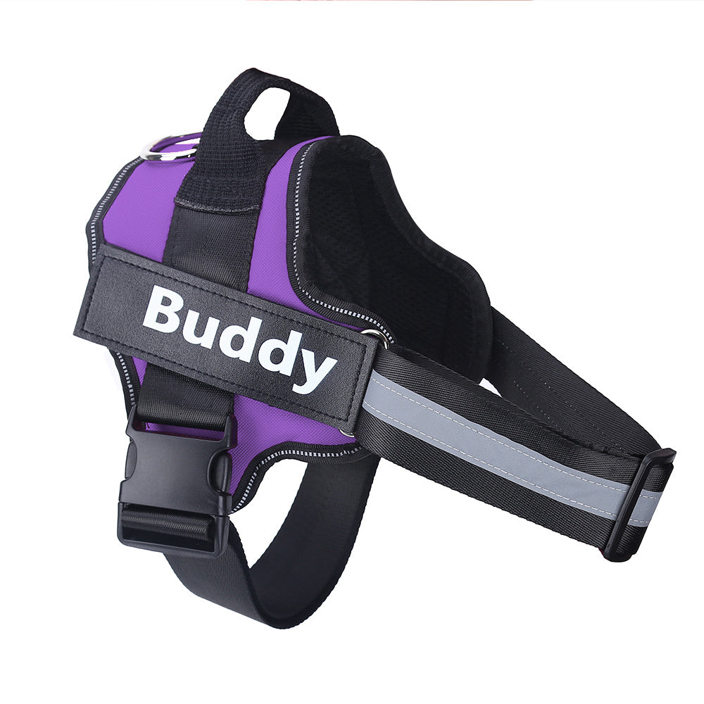 Custom No Pull Dog Harness – Safe, Comfy & Reflective Fit - Black & Elva