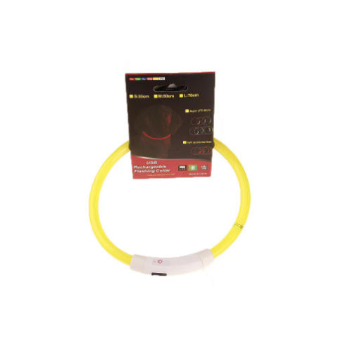 Pet Flashing Collar USB Rechargeable Glowing Necklace Safety Collar Light Up Collars For Night Walking Electric Dog Collar Neon - Black & Elva