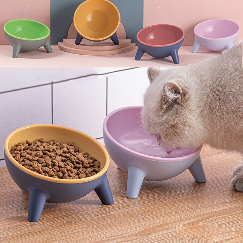 Cat Dog Bowl With Stand Pet Feeding Food Bowls Dogs Bunny Rabbit Nordic Color Feeder Product Supplies Pet Accessories - Black & Elva