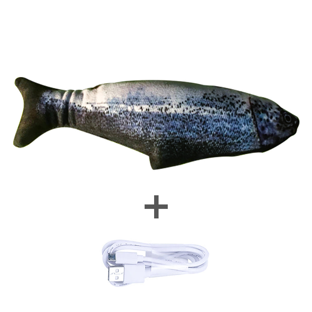 Without Cat Nip Version - Electric Jumping Fish Simulation Electric Fish Toy - Black & Elva