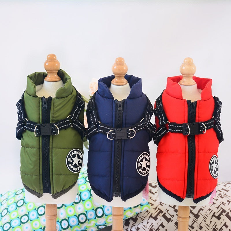 Waterproof Winter Dog Coat with Harness – Warm Jacket for Small & Large Dogs - Black & Elva