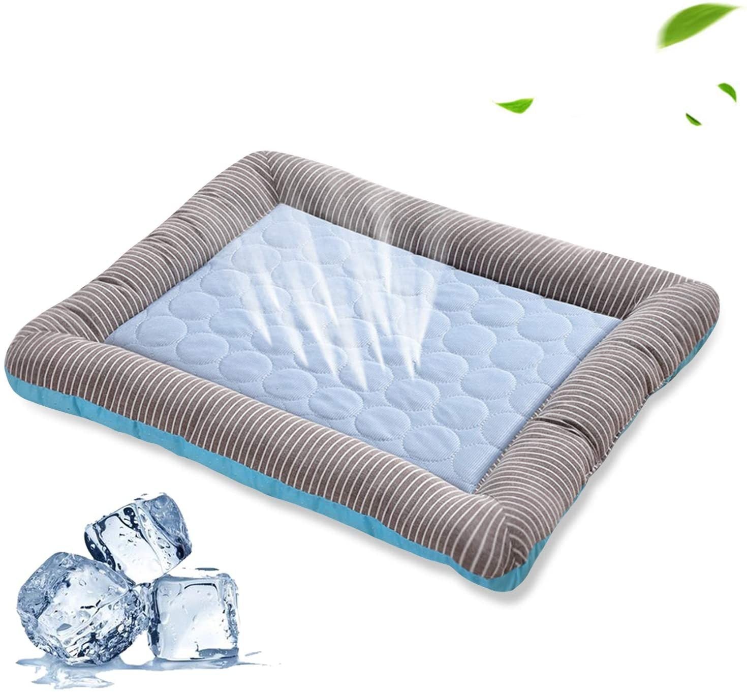 Pet Cooling Pad – Summer Cooling Mat for Dogs & Cats | Reusable Ice Mat for Pets | Breathable & Non-Toxic Cushion - Black & Elva