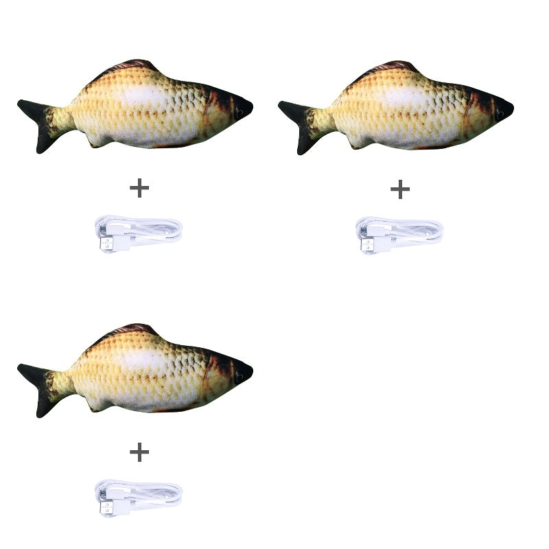 Without Cat Nip Version - Electric Jumping Fish Simulation Electric Fish Toy - Black & Elva