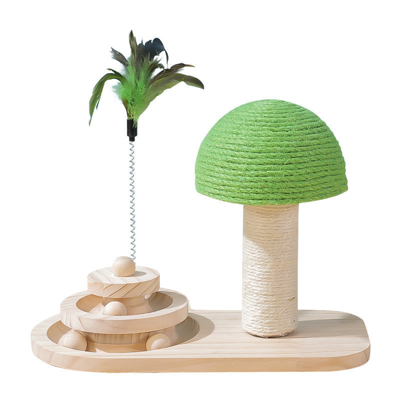 Durable Cat Scratch Post with Sisal Balls – Interactive Cat Furniture - Black & Elva