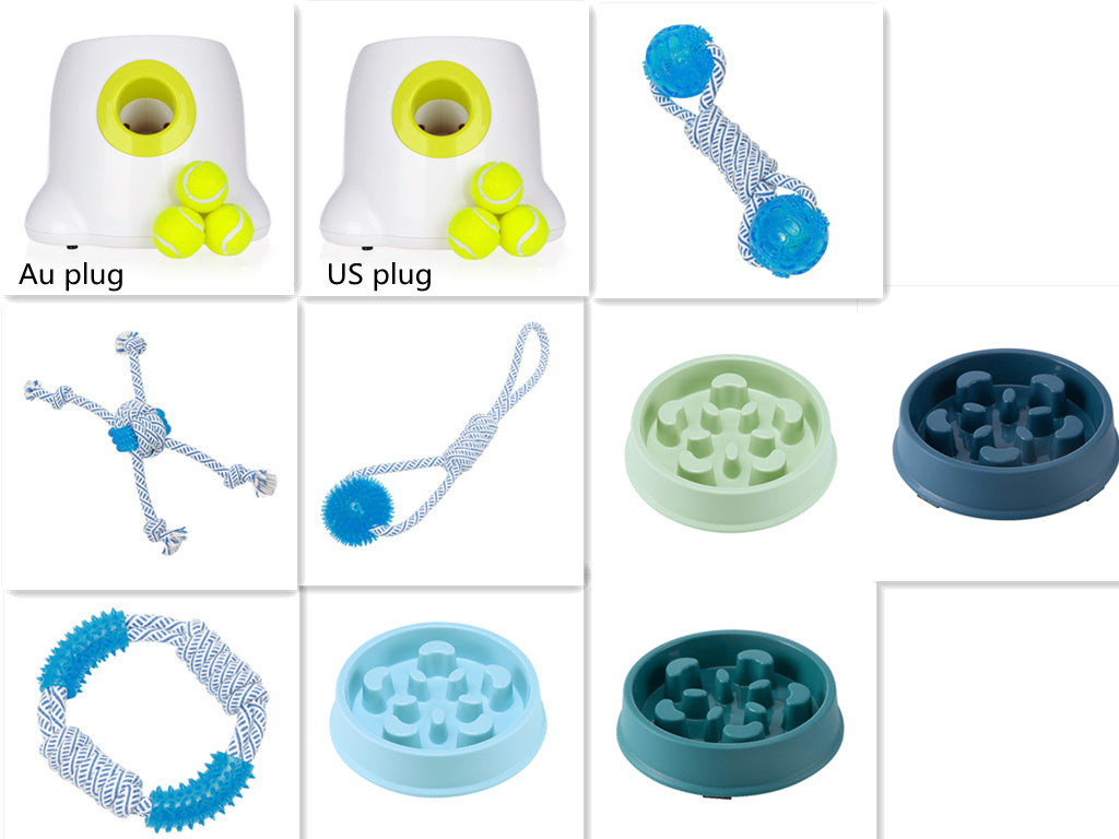 Dog Pet Automatic Interactive Ball Launcher - Black & Elva