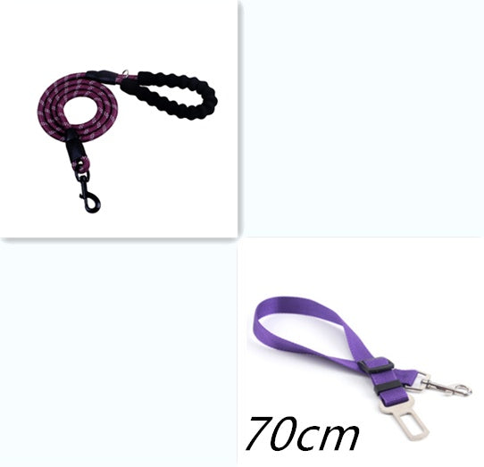 Reflective Nylon Dog Leash – Durable Rope for Walking & Training - Black & Elva