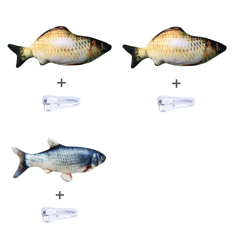 Without Cat Nip Version - Electric Jumping Fish Simulation Electric Fish Toy - Black & Elva