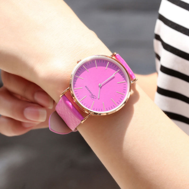 Simple Scale Temperature-sensitive Color-changing Watch - Black & Elva