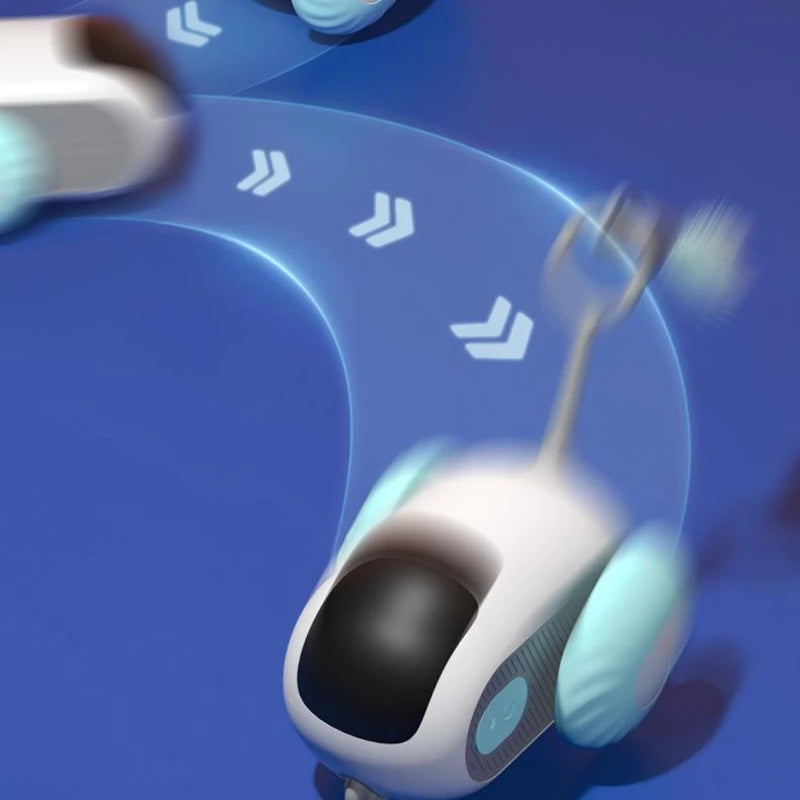 Remote Control Cat Toy – Smart USB Interactive Car for Chasing Fun - Black & Elva