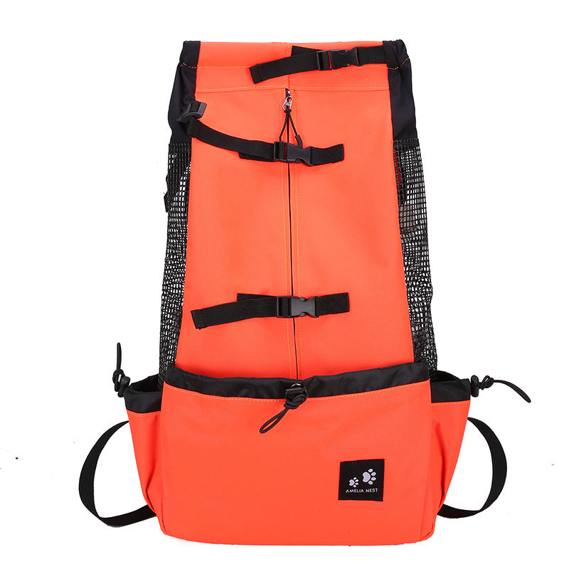 Portable Double Shoulder Dog Carrier Backpack – Travel & Outdoor Pet Bag - Black & Elva