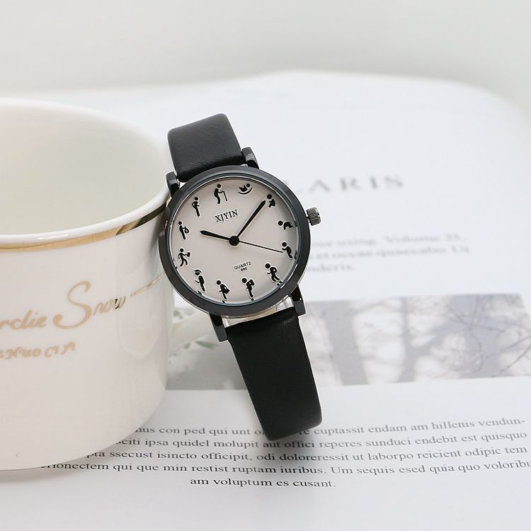 Mori Personality Scale Quartz Watch Fashion Small Kit Men And Women - Black & Elva