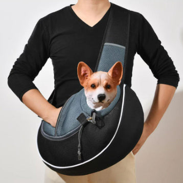 Carrying Pets Bag Women Outdoor Portable Crossbody Bag For Dogs Cats Pet Products - Black & Elva