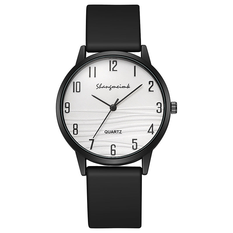 Casual Simple Jelly Color Women's Watch - Black & Elva