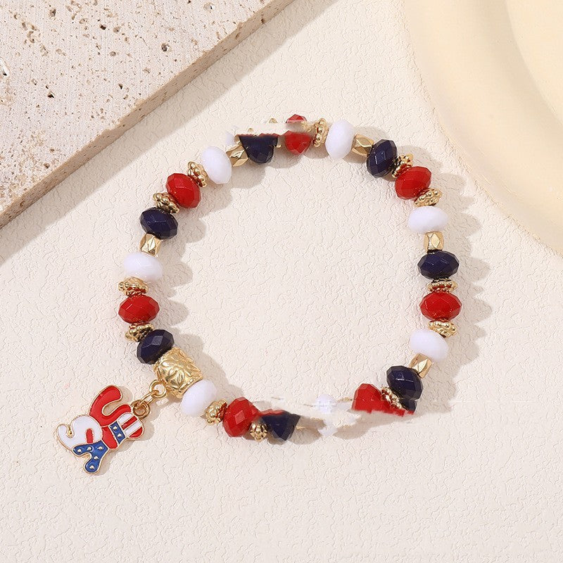 Love Five-pointed Star Crystal Bracelet - Black & Elva