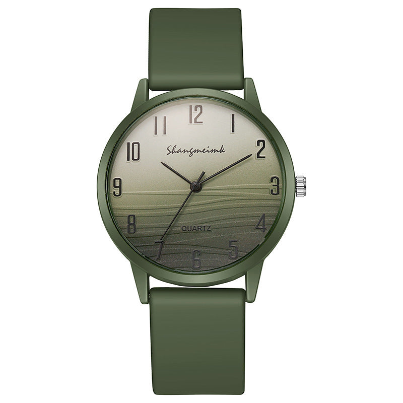Casual Simple Jelly Color Women's Watch - Black & Elva