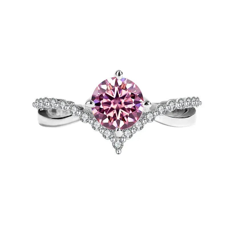 Eight Arrows Crowned Love Moissanite Female Ring - Black & Elva