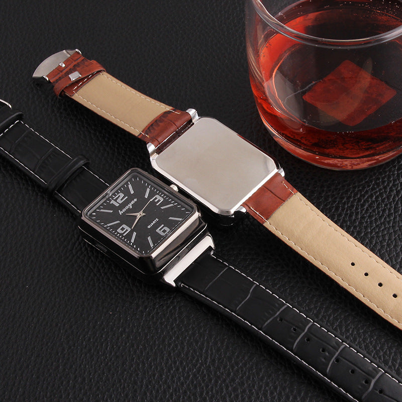 Metal electric heating wire cigarette lighter watch - Black & Elva