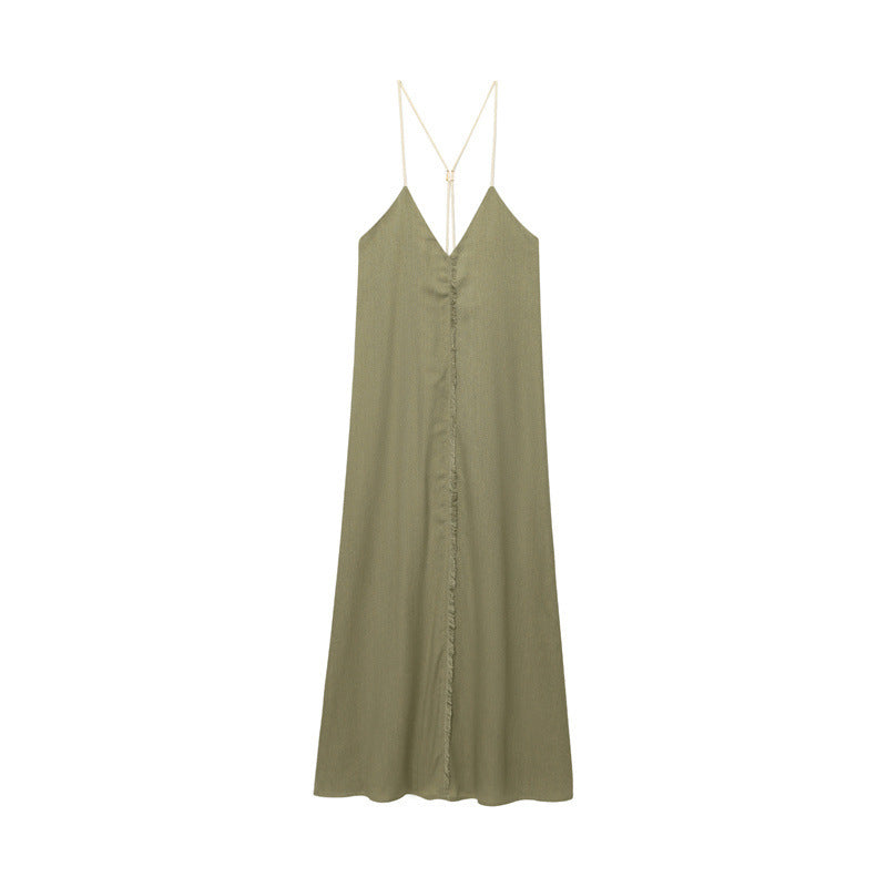 Summer Women's Blended Loose Dress - Black & Elva