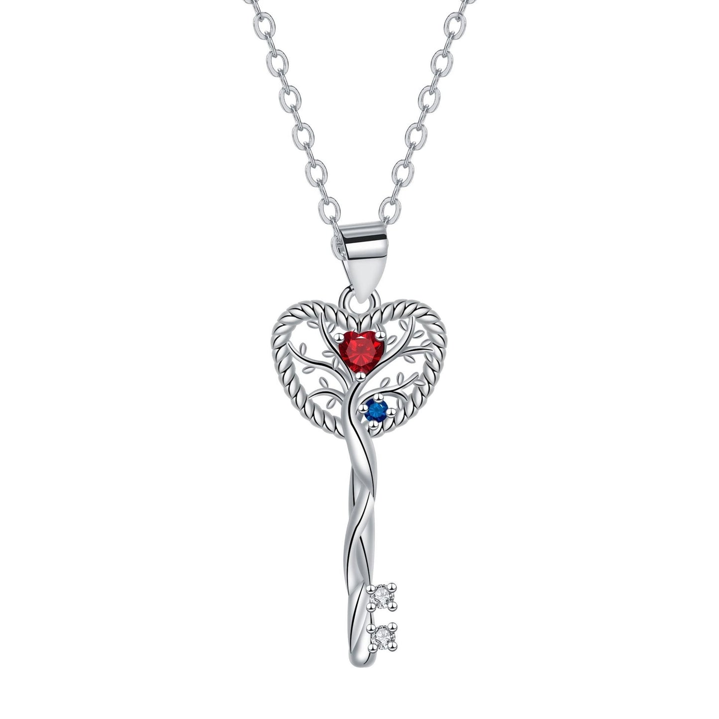 Elegant Design Love Heart Tree Of Life Pendant Necklace - Black & Elva