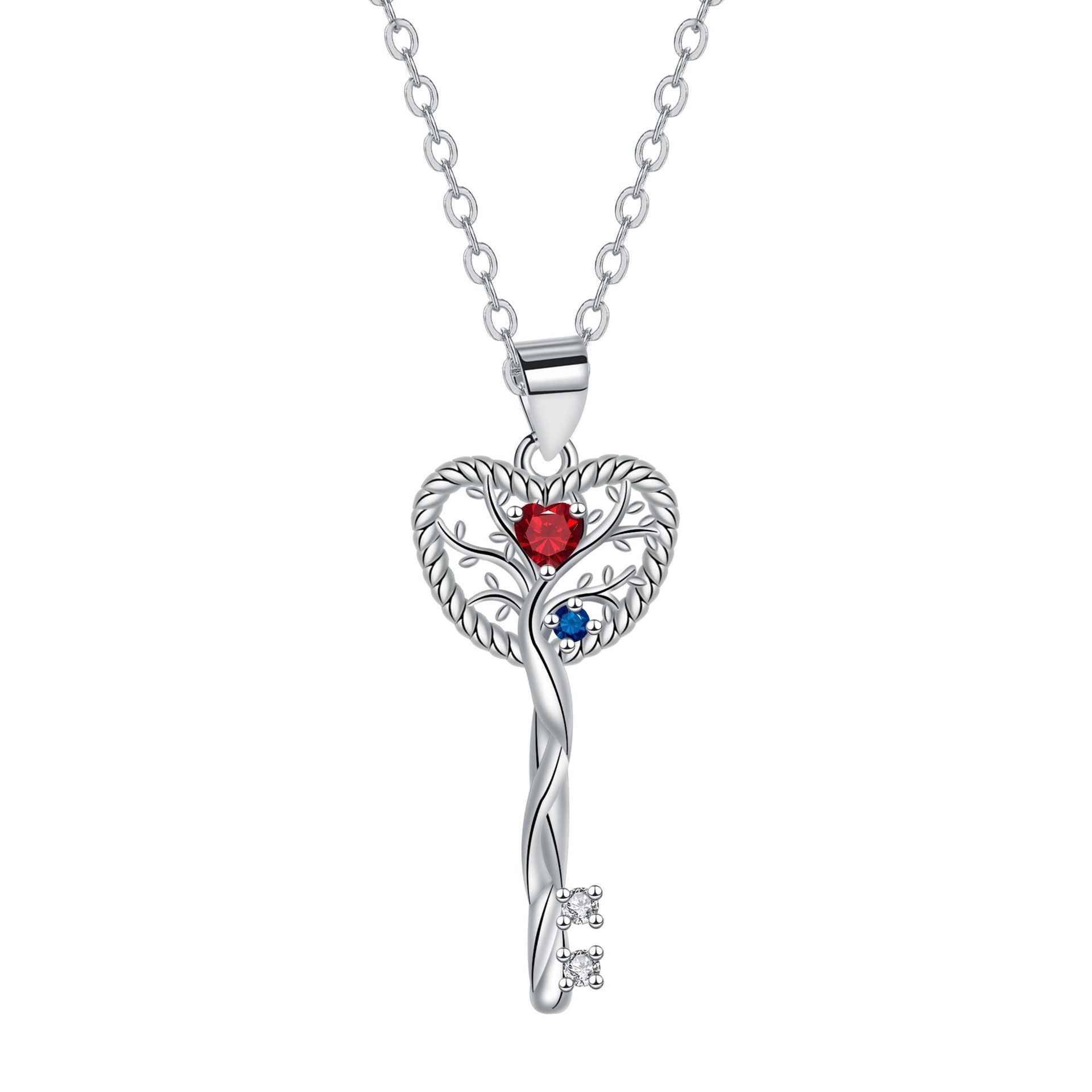 Elegant Design Love Heart Tree Of Life Pendant Necklace - Black & Elva