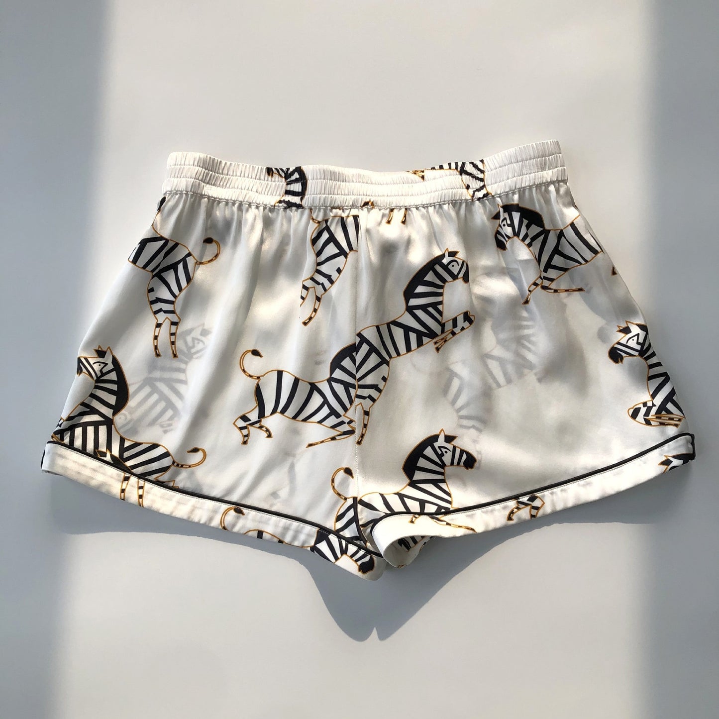 Pajama silk top shorts trousers - Black & Elva