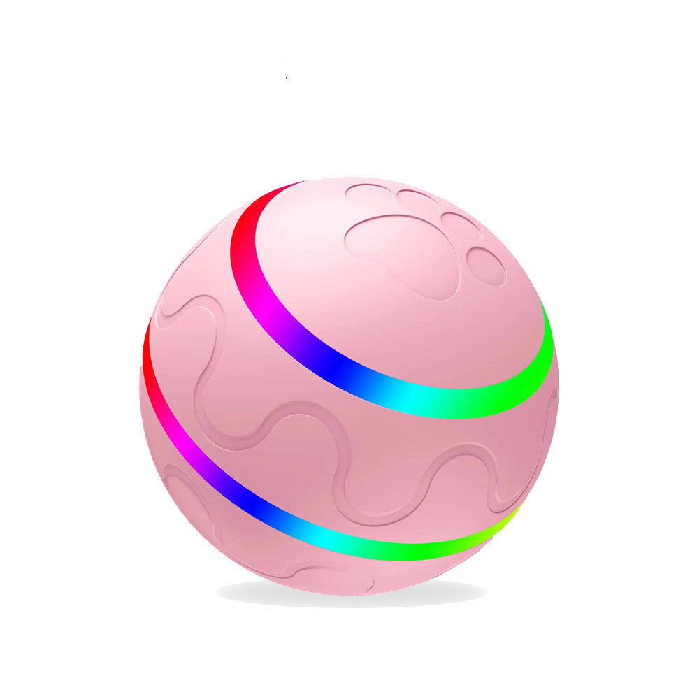 Pet New Cat Wicked Ball Toy Intelligent Ball USB Cat Toys Self Rotating Ball Automatic Rotation Ball - Black & Elva