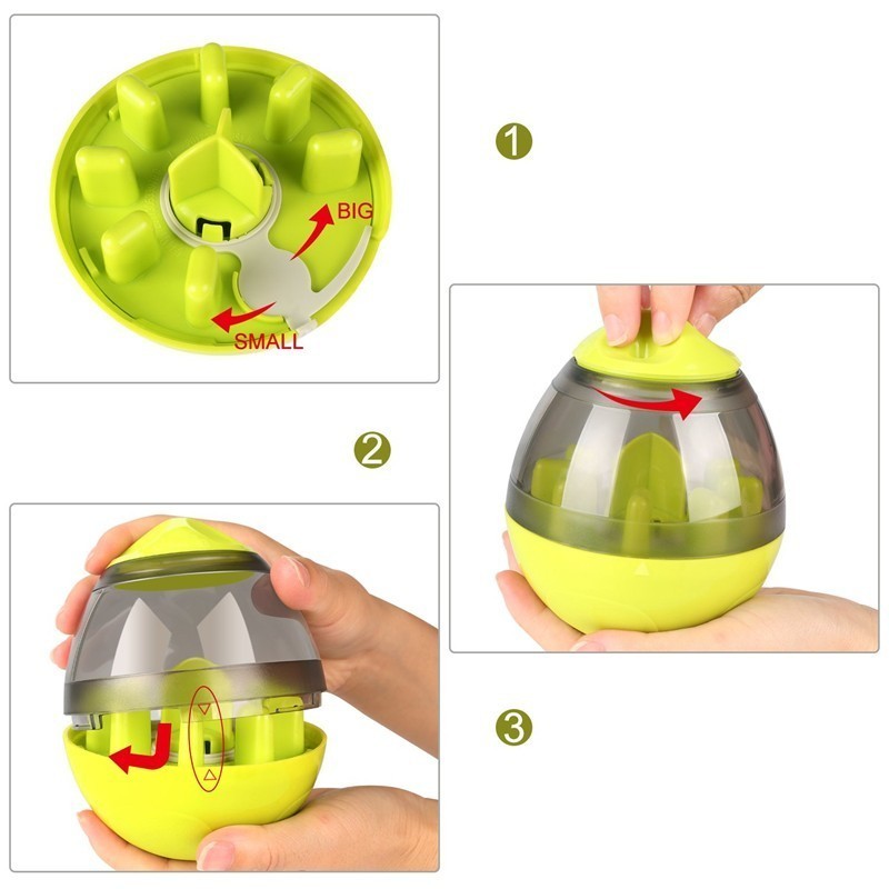 Interactive Dog Tumbler Feeder Toy – Food Dispensing Ball for Puppies & Pets - Black & Elva