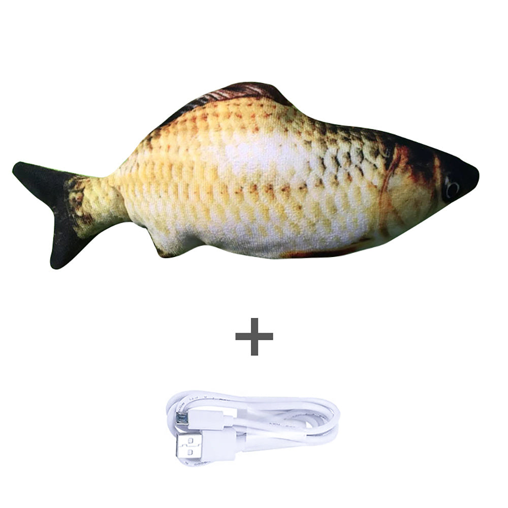 Without Cat Nip Version - Electric Jumping Fish Simulation Electric Fish Toy - Black & Elva