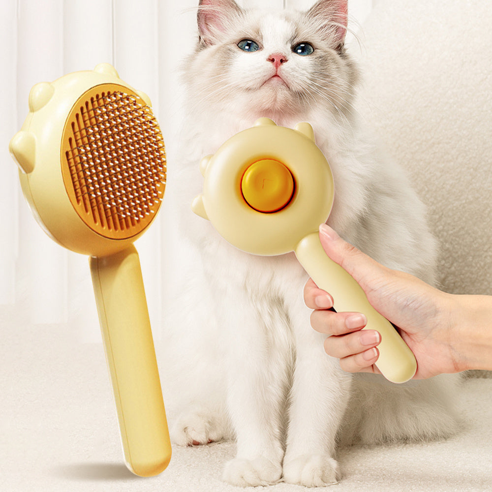 Cat Comb Massage Pet Magic Combs Hair Removal Cat And Dog Brush Pets Grooming Cleaning Supplies Scratcher - Black & Elva