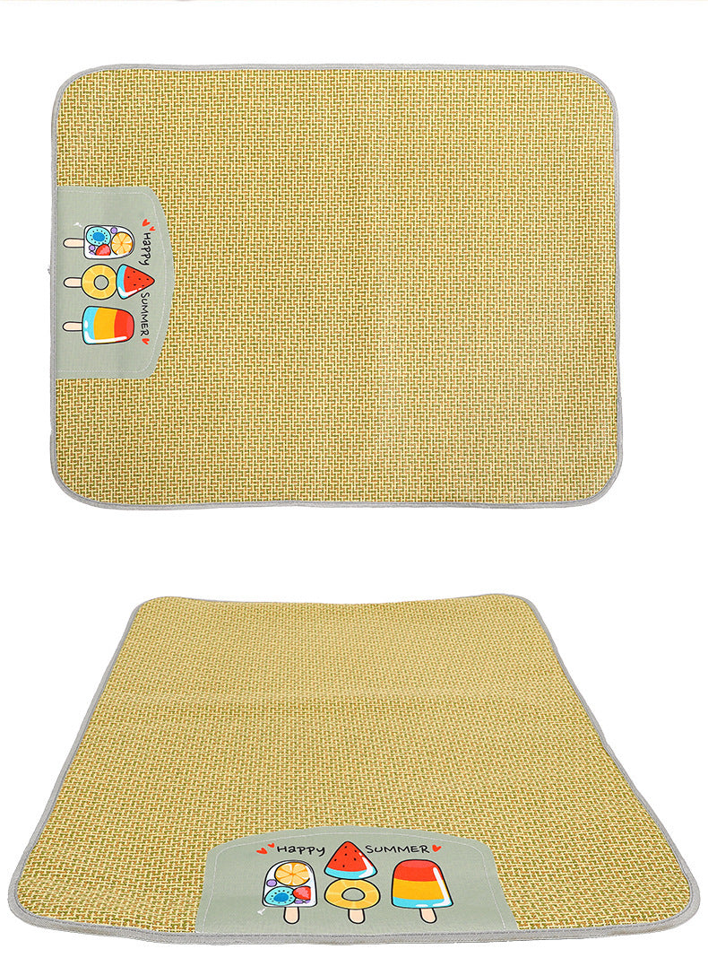 Cooling Pet Mat for Dogs & Cats – Breathable Summer Dog Bed, Anti-Scratch & Moisture-Proof Sleeping Pad - Black & Elva